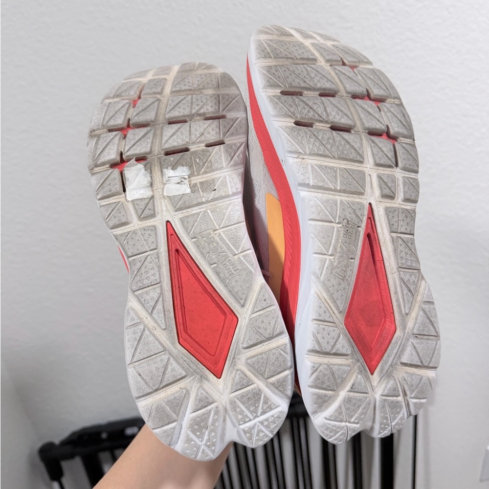 Hoka Women's Athletic Shoes - Cream, Red, and Yellow - Picture 9 of 9